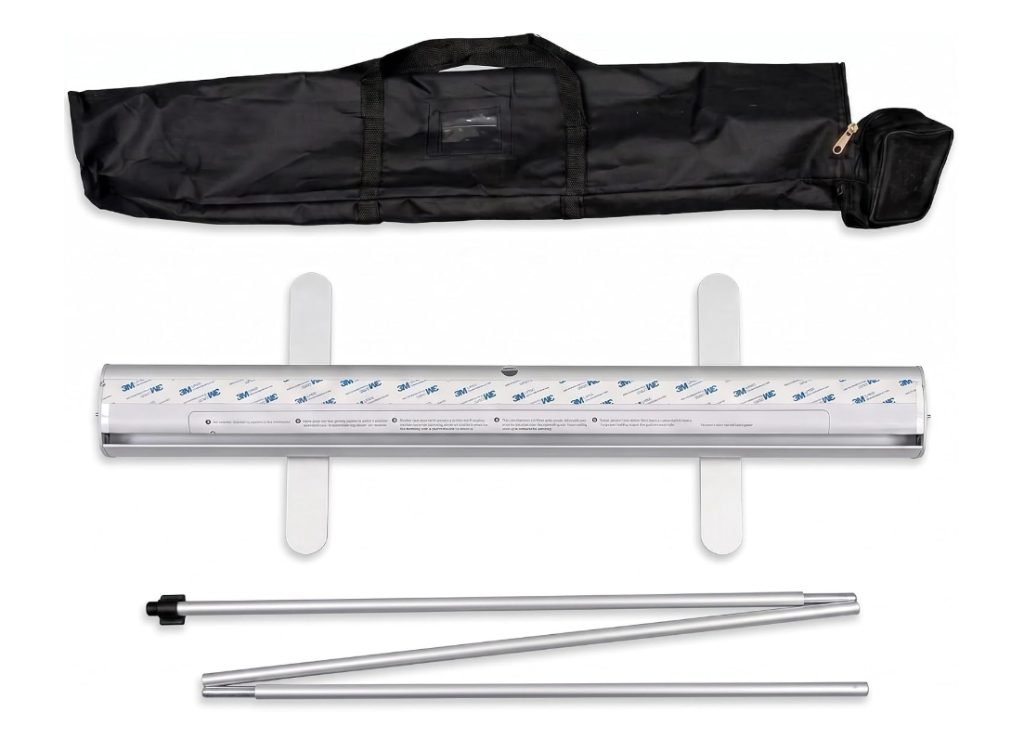 Retractable (Roll Up ) Banner Stand Base, Metal Stand Replacement + Black Bag